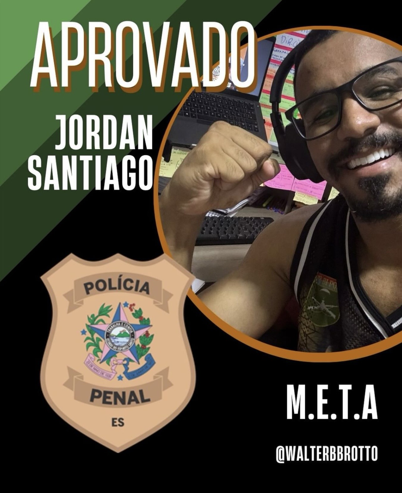 Aprovado — Jordan Santiago · Polícia Penal ES