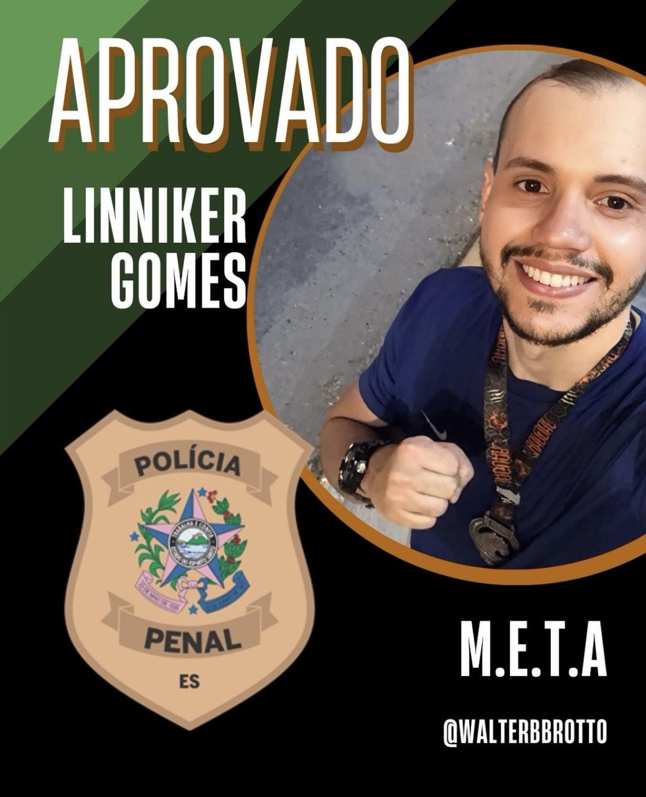 Aprovado — Linniker Gomes · Polícia Penal ES